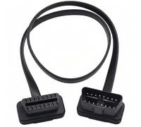 Wcawnlt Câble d'extension OBD-II OBD2 16 Broches, Rallonge OBD2 avec Interrupteur 16 Broches, Rallonge Plate OBD2 Mâle-Femelle avec Connecteur Coudé pour Diagnostic OBD2 Auto - 60cm