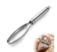 Wcawnlt Ecailleur Poisson Pro en Acier INOX 304, Ecailleur à Poisson 2-en-1 avec Pince à Désarêter Le Poisson, Idéal pour la Cuisine Familiale, les Restaurants et les Pêcheurs