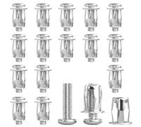 Wcawnlt Écrou à Pétale M5x25 pour Fixation Robuste en Zone Aveugle, Cheville Métal Expansion, Idéal pour Carrosserie Van et Plaque Fine, 15pcs Argent