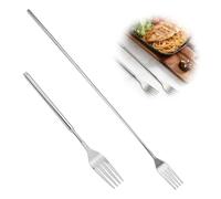 Wcawnlt Fourchette Telescopique, Fourchette Pliable et Extensible en Acier Inoxydable Argentée, Portable pour Camping, Randonnée, Barbecue et Usage Domestique