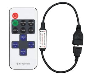 Wcawnlt Mini Contrôleur de Gradateur USB RF, Contrôleur LED 11 Boutons Monochrome, Télécommande Sans Fil pour Bandes LED DC