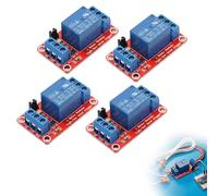 Wcawnlt Protection MCU avec Relais 12V Isolé, Lot de 4 Modules 1 Canal Anti Interférence, Commutateur de Niveau Haut Bas pour Automatisme Industriel, Compatible avec ESP32 et PLC