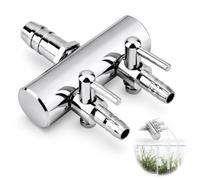 Wcawnlt Réglage Précis Anti-Fuite - Distributeur d'air Aquarium 2 Voies en Acier INOX, Diviseur de Débit pour Tuyau de Pompe à Oxygène 8 à 4 mm, Valve Anti-Coupure pour Bassin, Raccord Argent