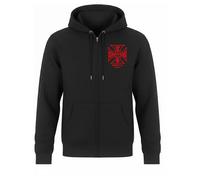 WCC ATX Cross Sweat à capuche zippé Noir/Rouge XL homme