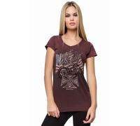 WCC West Coast Choppers Chemise Femme Loudest and Fastest Wine Red L