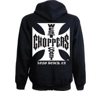 WCC West Coast Choppers Hoodie Iron Cross Light Cotton Zipper Noir