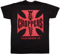 WCC West Coast Choppers T-Shirt Iron Cross Red Logo noir 3XL