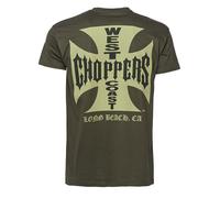 WCC West Coast Choppers T-Shirt Iron Cross Solid Khaki S