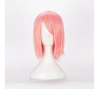 WCCNKK Anime Haruno Sakura Cosplay Perruque, Cheveux Mi-Longs Roses, Matériau Résistant Aux Hautes Températures, Convient pour Les Fêtes d'halloween Et Les Conventions D'anime, Anime Cadeau