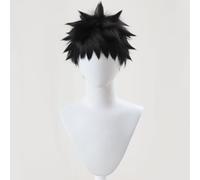 WCCNKK Anime Uchiha Obito Cosplay Perruque, Coiffure Courte Noire, Matériau Résistant Aux Hautes Températures, Convient pour Les Fêtes d'halloween Et Les Conventions D'anime, Anime Cadeau