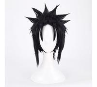 WCCNKK Anime Uchiha Sasuke Cosplay Perruque, Cheveux Noirs Mi-Longs, Matériau Résistant Aux Hautes Températures, Convient pour Les Fêtes d'halloween Et Les Conventions D'anime, Anime Cadeau