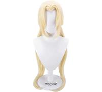 WCCNKK Perruque Cosplay, Perruque De Cosplay Tsunade, Light Yellow Long Perruque, avec Filet Cheveux Gratuit, Halloween Costume Cosplay, pour Fête Carnaval Noël, Cadeau De Fan D'anime