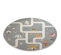 WCDFTASL Compatible avec Le Tapis Rond for Enfants VIKAMA, Tapis de Jeu éducatif antidérapant à Motif Carte du Monde et Animaux for Chambre à Coucher(QR-3,80X80CM(2.6X2.6FT)