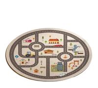 WCDFTASL Compatible avec Le Tapis Rond for Enfants VIKAMA, Tapis de Jeu éducatif antidérapant à Motif Carte du Monde et Animaux for Chambre à Coucher(QR-5,80X80CM(2.6X2.6FT)
