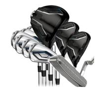 WCDFTASL Ensemble Complet de Clubs de Golf avec Couvre-Clubs, Pack Tout-en-Un for Joueurs et joueuses droitiers(Graphite 9.5 R)