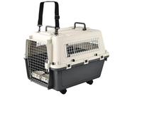 WCDFTASL Sac de Transport for Animaux de Compagnie avec roulettes, Niche en Plastique Roulant et Porte grillagée for Chiens et Chats(3)
