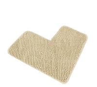 WCDFTASL Tapis de Douche d'angle en Forme de L, Tapis de Bain Absorbant, antidérapant et Lavable en Peluche for Une Utilisation intérieure dans la Salle de Bain(Beige)