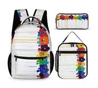 WCEECE Cartable Fleurs Primaire Sac À Dos Filles Enfants Elementaire Sacs Scolaires De 3 Pieces Avec Sacs À Lunch Et Trousse Pour CP CE1 CM1 CM2 D'école Étudiants