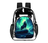 WCEECE Sac À Dos Transparent Avec Wolf Wölfe Sac À Dos Élégant Sacs À Dos Sac De Livre Sacs De Rangement CKunstable Des Étudiants Sac À Dos De Voyage Décontractée Sac Décontracté