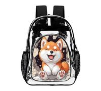 WCEECE Sac À Dos Transparent Sac À Dos Hund Transparent Robuste Le Travail, Les Voyages, Bordure Transparente, 17 Pouces, Décontracté