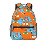 Wcguokj Anime The Amazing World of Gumball Sac à dos en toile drôle Couple Sacs à dos 3D Grande capacité Sac de voyage Gym Sac à dos Unisexe