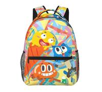 Wcguokj Anime The Amazing World of Gumball Sac à dos en toile drôle Couple Sacs à dos 3D Grande capacité Sac de voyage Gym Sac à dos Unisexe