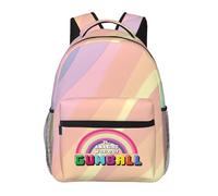 Wcguokj Anime The Amazing World of Gumball Sac à dos en toile drôle Couple Sacs à dos 3D Grande capacité Sac de voyage Gym Sac à dos Unisexe