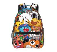 Wcguokj Anime The Amazing World of Gumball Sac à dos en toile drôle Couple Sacs à dos 3D Grande capacité Sac de voyage Gym Sac à dos Unisexe