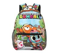 Wcguokj Anime The Amazing World of Gumball Sac à dos en toile drôle Couple Sacs à dos 3D Grande capacité Sac de voyage Gym Sac à dos Unisexe
