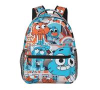 Wcguokj Darwin Sac à dos Gumball The Amazing Anime World Of Gumball Sac à dos pour ordinateur portable Léger Grande capacité Sac à dos de voyage Cadeau pour les fans de dessin animé