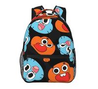 Wcguokj Darwin Sac à dos Gumball The Amazing Anime World Of Gumball Sac à dos pour ordinateur portable Léger Grande capacité Sac à dos de voyage Cadeau pour les fans de dessin animé