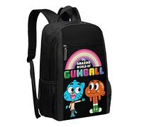 Wcguokj Sac à dos classique pour ordinateur portable, 17 pouces, durable, résistant à l'eau, sacs à dos d'école, sacs à dos Gumball et Darwin The Amazing World pour homme et femme