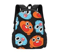 Wcguokj Sac à dos Darwin de dessin animé The Amazing Anime World of Gumball - Sac à dos de voyage mignon Kawaii - Unisexe - Cadeau pour fan de dessin animé