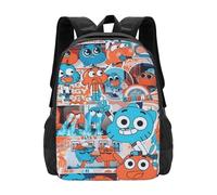 Wcguokj Sac à dos Darwin de dessin animé The Amazing Anime World of Gumball - Sac à dos de voyage mignon Kawaii - Unisexe - Cadeau pour fan de dessin animé