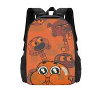Wcguokj Sac à dos Darwin de dessin animé The Amazing Anime World of Gumball - Sac à dos de voyage mignon Kawaii - Unisexe - Cadeau pour fan de dessin animé