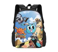 Wcguokj Sac à dos Darwin de dessin animé The Amazing Anime World of Gumball - Sac à dos de voyage mignon Kawaii - Unisexe - Cadeau pour fan de dessin animé