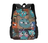 Wcguokj Sac à dos Darwin de dessin animé The Amazing Anime World of Gumball - Sac à dos de voyage mignon Kawaii - Unisexe - Cadeau pour fan de dessin animé