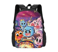 Wcguokj Sac à dos Darwin de dessin animé The Amazing Anime World of Gumball - Sac à dos de voyage mignon Kawaii - Unisexe - Cadeau pour fan de dessin animé