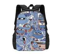 Wcguokj The Amazing Anime World Of Gumball Sac à dos de voyage décontracté Sac à dos léger Unisexe