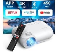 WCHI-[App Intégrée] Vidéoprojecteur 2025 Rétroprojecteur Portable Mini Projecteur Dual Contrôle Avec Souris Android Tv Wifi 6 Bt5.2 180° Rotation Hdmi/Tv Stick/Usb/Ps101,Avec Hdmi Et Souris