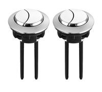 WchsTUmpxN Bouton de Chasse d'eau, 2 Boutons de Chasse d'eau à Double Poussoir, Bouton argenté Rond for réservoir de Toilette (Convient aux Trous de 57 mm)
