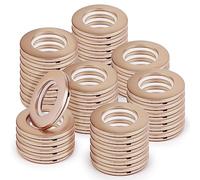 WCIC Anneaux de Rideaux en 40 mm Anneaux pour Tringle à Rideaux Rond œillets pour Rideaux en Plastique Clips 48 Pièces Café Mat, pour Rideau de Fenêtre Douche Vestiaire Porte