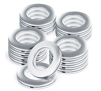 WCIC Anneaux Œillets Plastique Rigide 16 Pièces - Diamètre Intérieur 40 mm avec Clips Intégrés pour Rideaux de Douche/Fenêtre/Salle de Bain, Installation Rapide sans Perçage