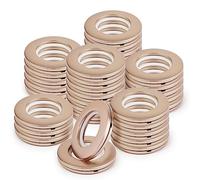 WCIC Anneaux Rideau 40mm Œillets pour Tringle Ronde, 32 Pièces en Plastique avec Clips, Café, pour Fenêtre, Salle de Bain, Placard, Porte