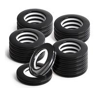 WCIC Lot de 16 œillets de Rideau de 40 mm - Anneau Romain - Diamètre intérieur (1-9/16") - Nano-échelles - Silencieux - Anneaux de Rideau de Douche pour Tringle à Rideau en Plastique