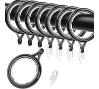 WCIC Lot de 48 anneaux de rideaux Anneaux de suspension en plastique noir 40 mm