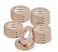 WCIC Rideau Oeillet 16 Pièces - Anneaux Ronds en Plastique Clips Diamètre Intérieur 40mm - Bricolage Fenêtre et Douche - Mat Café