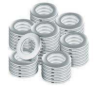 WCIC Rideau Oeillet 48 Pièces - Anneaux Ronds en Plastique Clips Diamètre Intérieur 40mm - Bricolage Fenêtre et Douche Mat Ruban