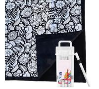 Wcmxdg Couverture à colorier à faire soi-même | Colorez votre propre couverture avec un pinceau de 24 couleurs | Projet d'art créatif et personnalisé dans les couvertures | Jeté de dessin doux pour
