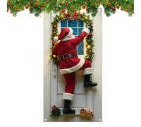 Wcmxdg Décorations De Porte pour La Fête De Noël | Arrière-Plan De Noël en Polyester avec Père 2D - Couverture De Porte D'Entrée avec Père | pour Salles De Bain Chambres À Coucher Chambre De Bébé S